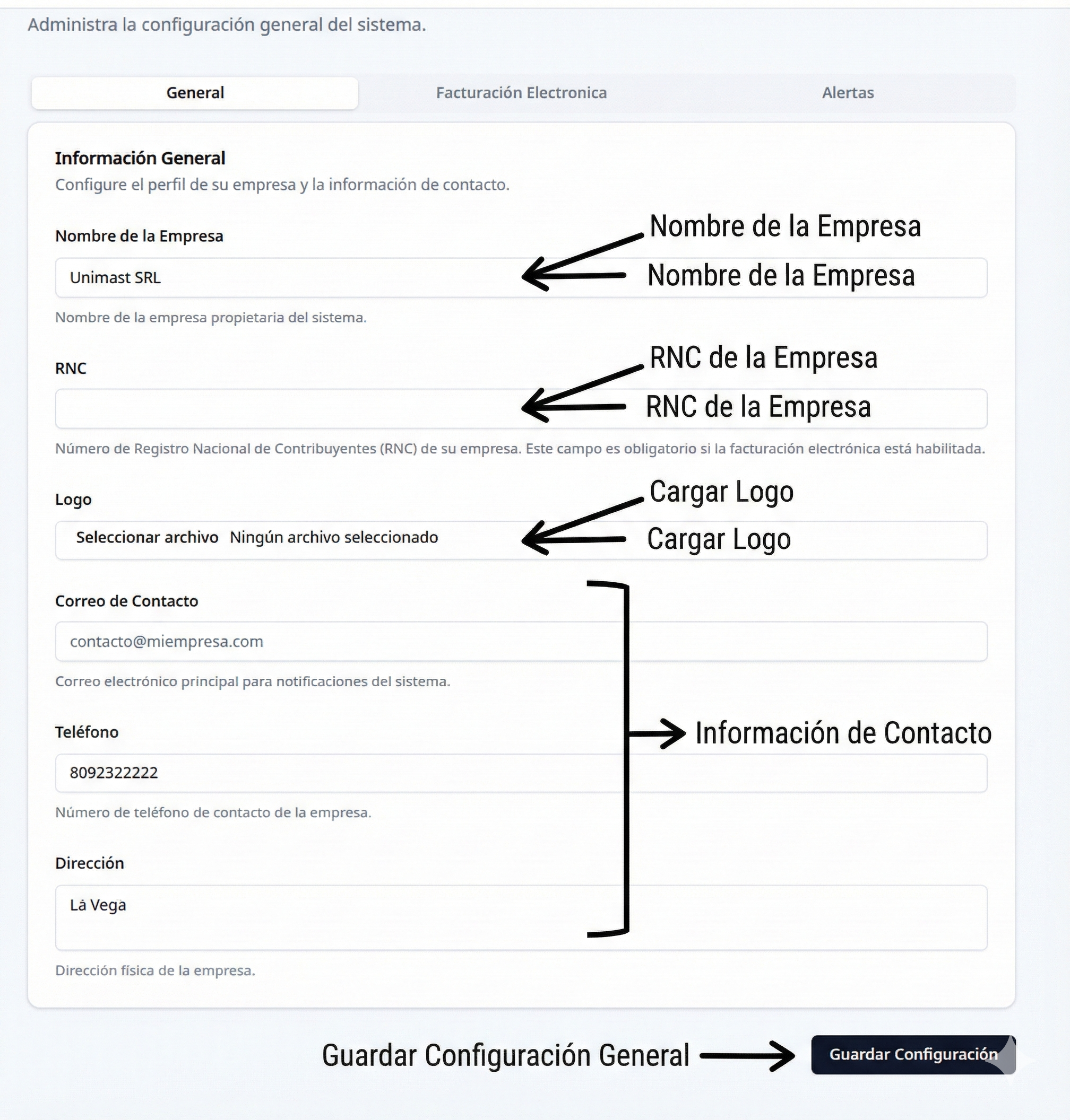 Configuración Perfil de Empresa